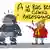 Карикатура Сергея Елкина к первому апреля: мужчина стоит за спиной у ОМОНовца и говорит ему: "А у вас вся спина либеральная!"