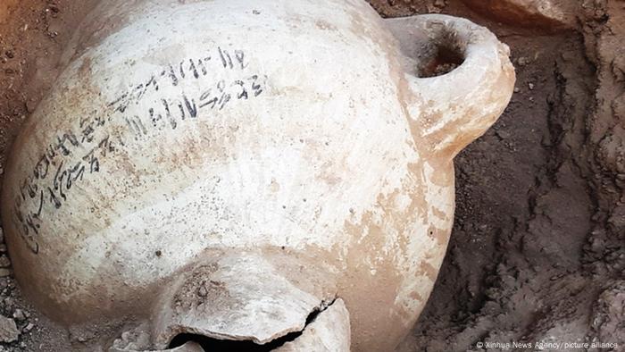 Large clay pot found in Luxor at the Lost Gold City