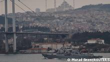 20.03.21 *** U.S. Navy guided-missile destroyer USS Thomas Hudner (DDG-116) sails in the Bosphorus, on its way to the Black Sea, in Istanbul, Turkey March 20, 2021. REUTERS/Murad Sezer