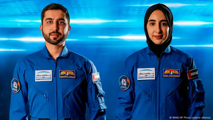 UAE astronauts Mohammed al-Mulla and Noura al-Matroushi