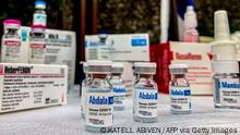 View of vials of the Cuban Abdala vaccine candidate during a press conference of the Biotechnological and Pharmaceutical Industries of Cuba (BioCubaFarma) in Havana, on March 19, 2021. - Cuba will begin vaccinating 48,000 volunteers on Monday with its Abdala coronavirus vaccine candidate, the country's second to enter the Phase 3 of the clinical trials, the last before approval, Cuban officials announced Friday. (Photo by KATELL ABIVEN / AFP) (Photo by KATELL ABIVEN/AFP via Getty Images)