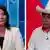 Bildkombo Peru Präsidentschaftskandidaten TV-Duell | Keiko Fujimori und Pedro Castillo 