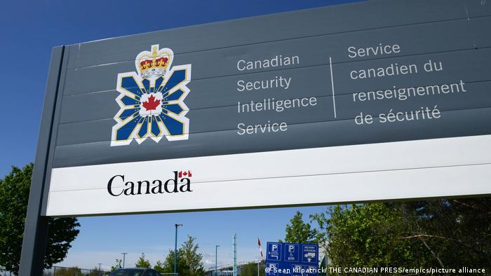 A sign for the Canadian Security Intelligence Service building is shown in Ottawa.