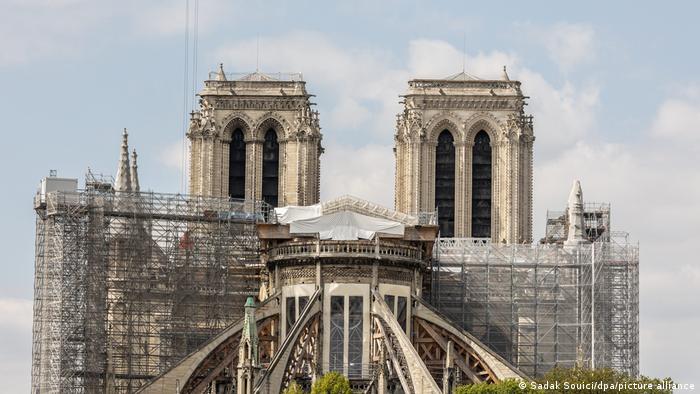 Notre Dame Cathedral as a construction site.