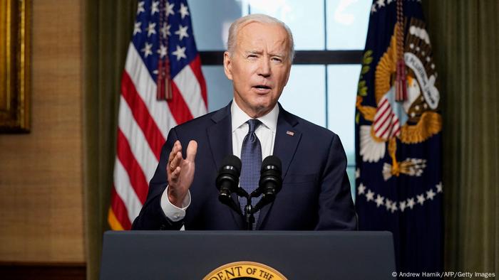 Joe Biden delivers a speech in Washington