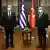 Turkish Foreign Minister Mevlut Cavusoglu meets with his Greek counterpart Nikos Dendias in Ankara