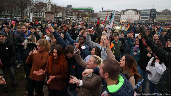 Протест против карантинных мер в Касселе Протест против карантинных мер в Касселе