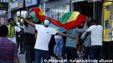 ADDIS ABABA, ETHIOPIA - MARCH 30: Ethiopians celebrate after Ethiopian National Football Team qualified for the next round in Africa Cup of Nations Group K match, in Addis Ababa on Ethiopia on March 30, 2021. Minasse Wondimu Hailu / Anadolu Agency