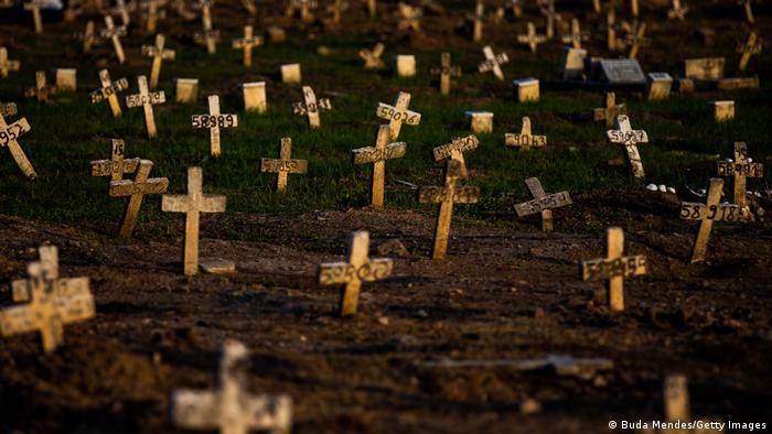 Crosses at a Rio de Janeiro cemetery