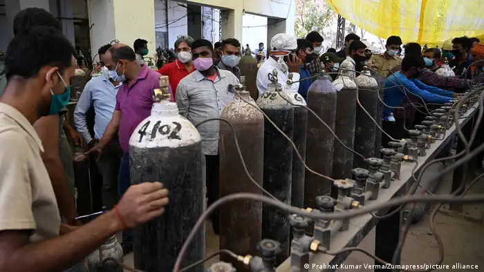 Many places across the country, like here in Allahabad, are seeing people crowd oxygen refilling stations with empty cylinders to bring their relatives. Oxygen is already being traded at exorbitant prices on the black market. The government is considering stopping operations at oil refineries and other industries that use oxygen for production so it can be provided to hospitals.