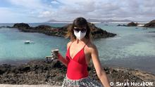 A permit used to be required to visit the Isla del Lobos due to the high number of tourists. This has changed since the pandemic. Credit Sarah Hucal
Alt text: Turquoise blue waters of the Isla del Lobos off of the coast of the town of Corralejo on the island of Fuerteventura