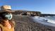 A woman with a mask in the Canary Islands A woman with a mask in the Canary Islands
