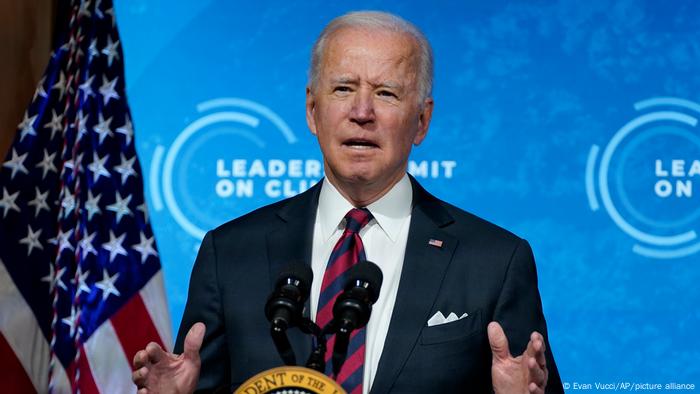 Joe Biden durante discurso na Cúpula dos Líderes sobre o Clima