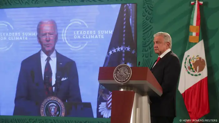 El presidente de México, Andrés Manuel López Obrador, y su homólogo de EE. UU., Joe Biden, durante la Conferencia sobre el Clima. (22.04.2021).