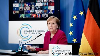 Канцлер Германии Ангела Меркель на организованном США саммите по климату, 22 апреля 2021 года