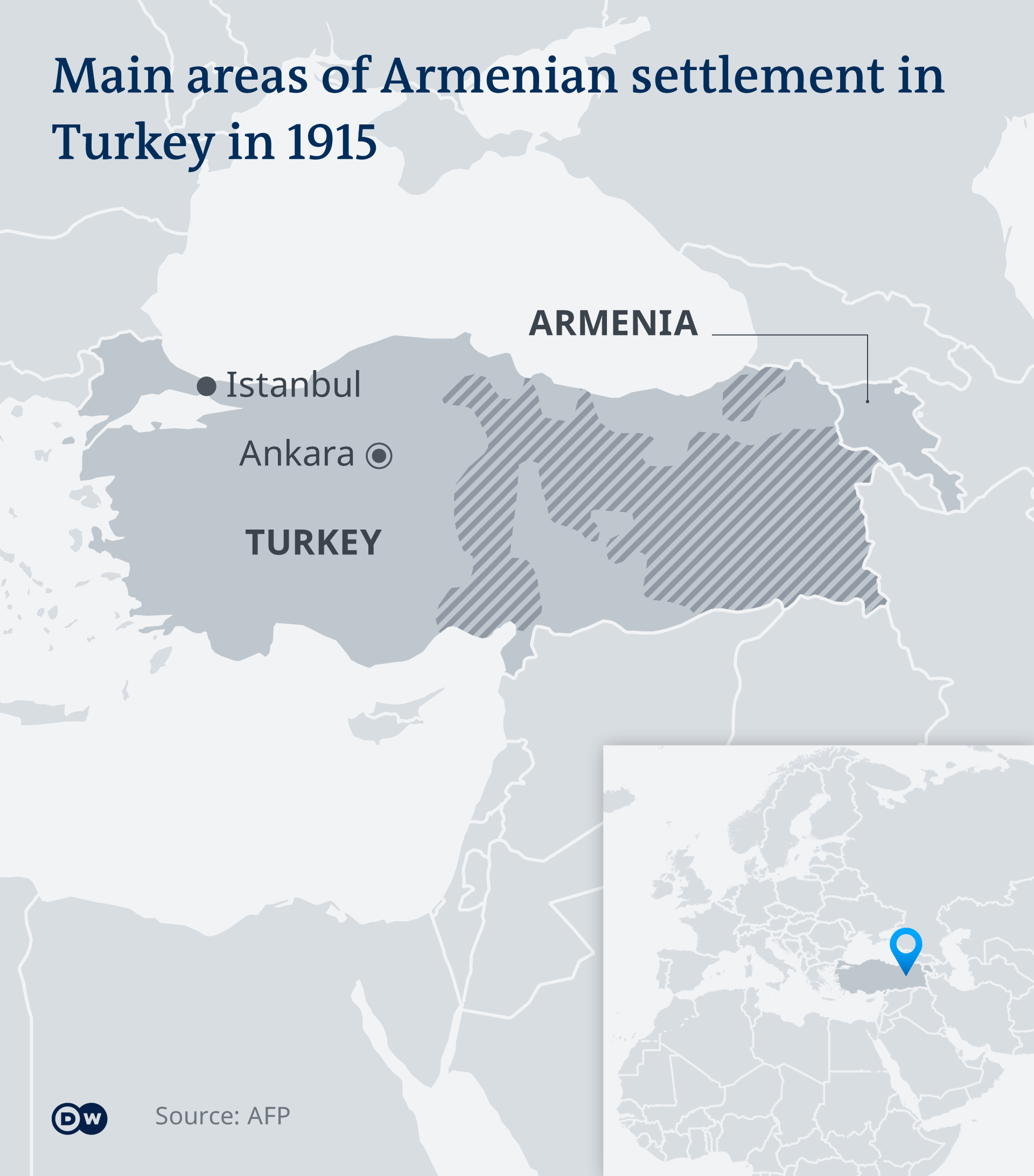 A map showing Armenian population in Turkey in 1915