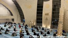 COLOGNE, GERMANY - APRIL 12: A view from Cologne Central Mosque as Muslims performing the first Tarawih prayer of the holy month of Ramadan, in Cologne, Germany on April 12, 2021. Mesut Zeyrek / Anadolu Agency