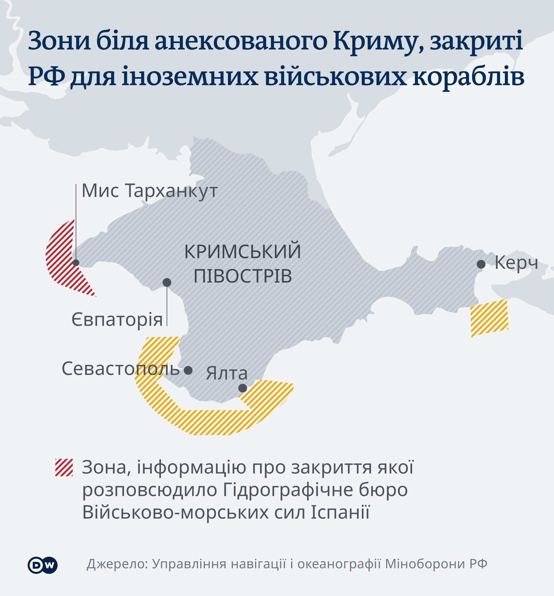 Infografik Karte Von Russland gesperrte Zonen in der Nähe der annektierten Krim UK