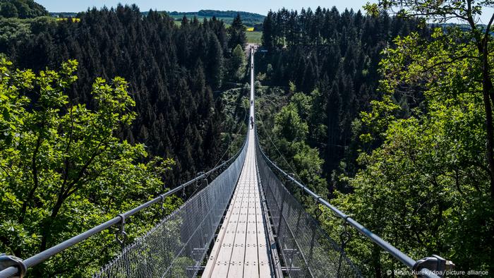 Die Hängebrücke bei Gearley in der Nähe der Liga - die längste in Deutschland