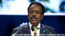 NEW YORK, NEW YORK - SEPTEMBER 23: President of Somalia Mohamed Abdullahi Mohamed speaks onstage during the 2019 Concordia Annual Summit - Day 1 at Grand Hyatt New York on September 23, 2019 in New York City. (Photo by Riccardo Savi/Getty Images for Concordia Summit)