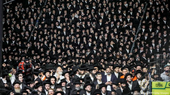Ultra-Orthodox Jews gather at the grave site of Rabbi Shimon Bar Yochai at Mount Meron