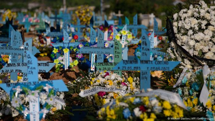Weltspiegel 30.04.21 | Unzählige Kreuze mit Trauerkränzen auf einem brasilianischen Friedhof Weltspiegel 30.04.21 | Unzählige Kreuze mit Trauerkränzen auf einem brasilianischen Friedhof