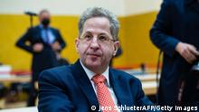 Hans-Georg Maassen, former head of the Germany domestic intelligence service takes part in a constituency meeting of the Christian Democratic Union (CDU) district associations in Suhl, eastern Germany on April 30, 2021. - Maassen, is also running for direct candidate for the upcoming federal election in this constituency, which will be elected at the meeting. (Photo by JENS SCHLUETER / AFP) (Photo by JENS SCHLUETER/AFP via Getty Images)