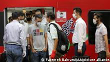 TEHRAN, IRAN - JUNE 15: Citizens wearing masks are seen at a subway after wearing face mask become mandatory in public transports like metro and busses within the novel coronavirus (COVID-19) pandemic precautions in Tehran, Iran June 15, 2020. Fatemeh Bahrami / Anadolu Agency