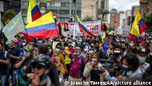 Protest gegen den Steuerreformgesetz in Kolumbien