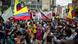 Colombianos nas ruas de Bogotá no quarto dia de manifestações contra a reforma fiscal, que coincidiu com o Dia do Trabalhador Colombianos nas ruas de Bogotá no quarto dia de manifestações contra a reforma fiscal, que coincidiu com o Dia do Trabalhador