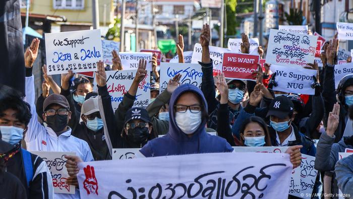 Myanmar | Demonstration gegen Militärputsch Global Myanmar Spring Revolution Day