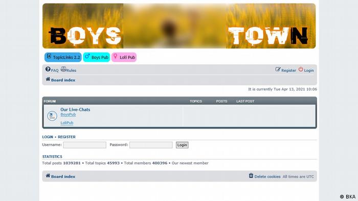 Darknet Internetseite Screenshot Boystown Kinderporno Kindesmissbrauch