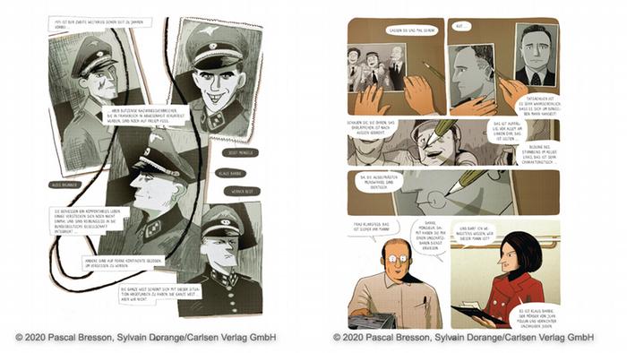 Kombobild zeigt Ausschnitte aus der Grafic Novel: Beate & Serge Klarsfeld: Die Nazi-Jäger