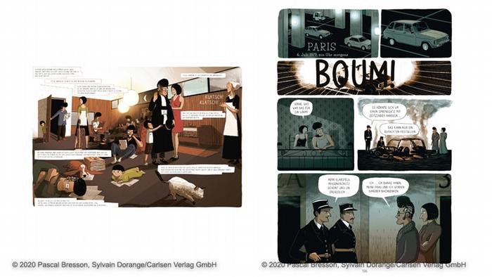 Página do livro em quadrinhos Klarsfeld, uma luta contra o esquecimento
