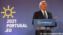 Portuguese Prime Minister Antonio Costa speaks during a media conference at an EU summit in Porto, Portugal May 8, 2021. Luis Vieira/Pool via REUTERS
