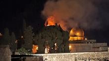 Jerusalem Feuer auf dem Tempelberg