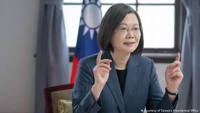 台湾总统蔡英文5月10日在哥本哈根民主高峰会上发表视讯演说。