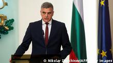 The newly appointed caretaker Prime Minister Stefan Yanev speaks during an official ceremony at the Bulgarian Presidency, in Sofia, on May 12, 2021. (Photo by Nikolay DOYCHINOV / AFP) (Photo by NIKOLAY DOYCHINOV/AFP via Getty Images)