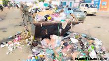 Der Müll türmt sich in Luanda weiter auf, trotz der von der Regierung eingesetzten Kommission, die das Problem lösen soll.
Foto Manuel Luamba (DW Korrespondent), 12.05.2021 in Luanda (Angola)