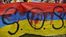 06.05.2021 Place Luxembourg, Brussels, Demonstration against violence in Colombia.
