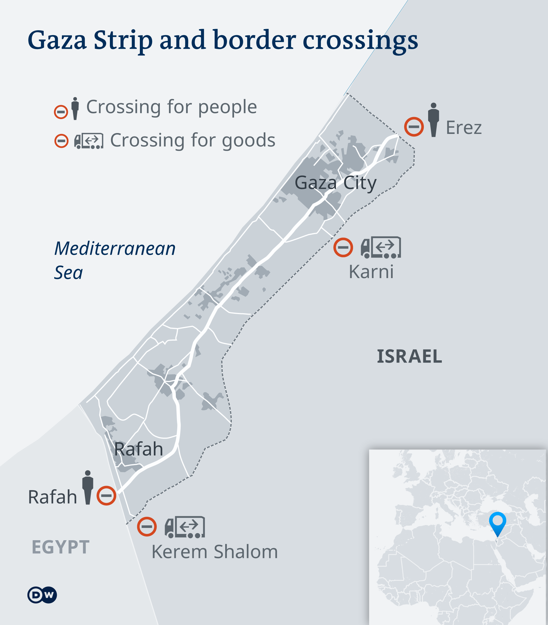 Infografik Karte Gazastreifen EN