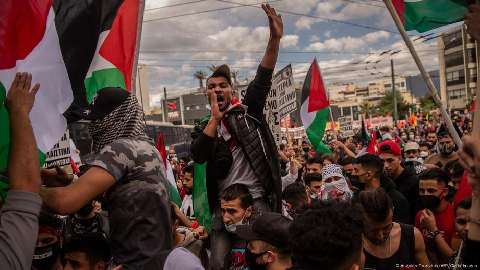 Atina, 15.05.2021. Propalestinske demonstracije kod ambasade Izraela