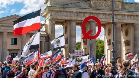 Demonstration by pandemic deniers and QAnon supporters in Berlin