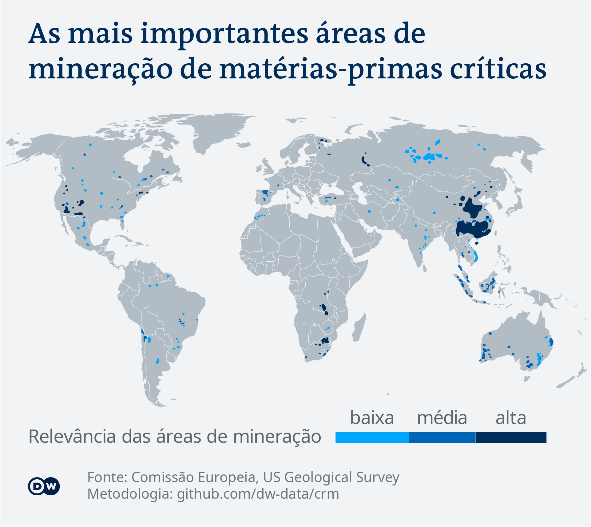 Data visualization: The most important mining areas of critical raw materials - Portuguese (Brazil)