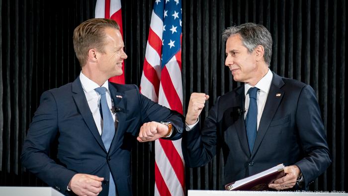 Dänemark PK Jeppe Kofod und Antony Blinken Dänemark PK Jeppe Kofod und Antony Blinken