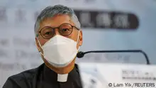 Stephen Chow, bishop-elect of Catholic Diocese of Hong Kong, attends a news conference in Hong Kong, China May 18, 2021. REUTERS/Lam Yik