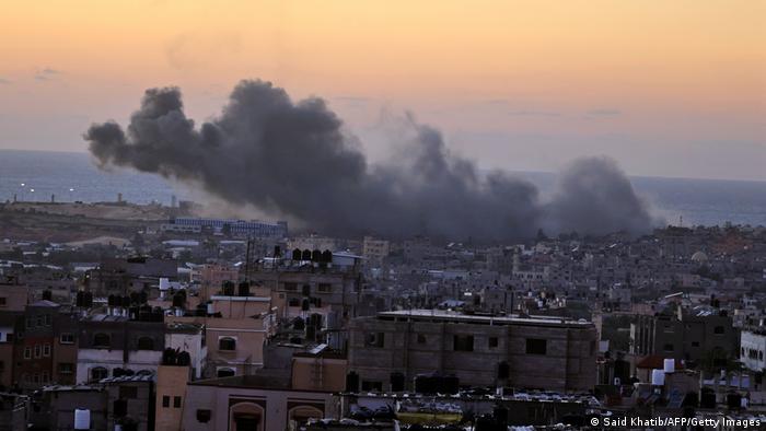 Smoke rises from Rafah in the southern Gaza Strip following an airstrike
