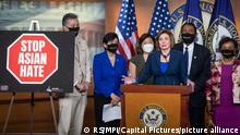 Speaker of the United States House of Representatives Nancy Pelosi (Democrat of California), offers remarks on the COVID-19 Hate Crimes Act during a press conference at the US Capitol in Washington, DC, Tuesday, May 18, 2021. CAP/MPI/RS ©RS/MPI/Capital Pictures