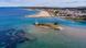 Aerial bird's eye panoramic view from a drone of beaches around the villages of Halkidiki area Aerial bird's eye panoramic view from a drone of beaches around the villages of Halkidiki area
