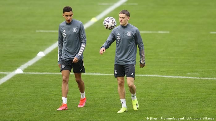 Jamal Musiala and Florian Wirtz at Germany training